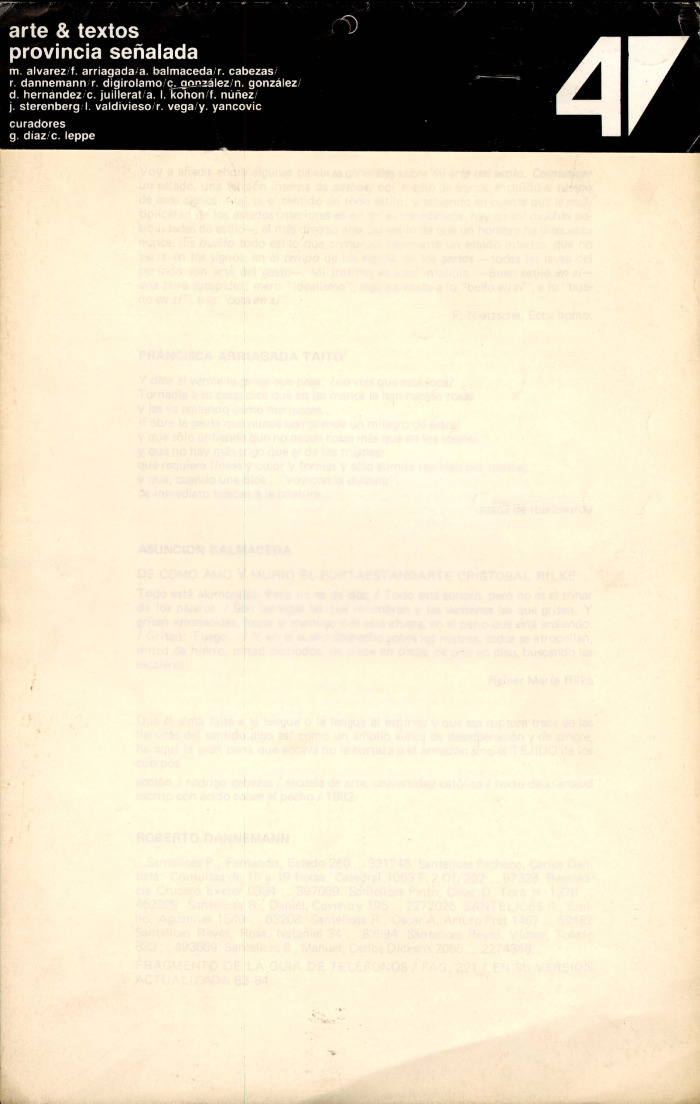 Arte & Textos. Provincia Señalada