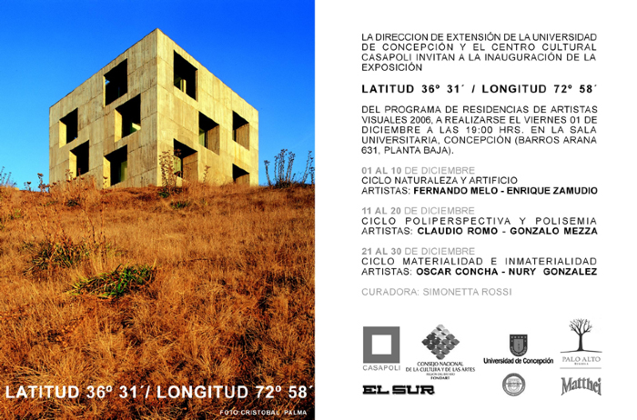 Invitación Latitud 36º 31' / Longitud 72º 58'