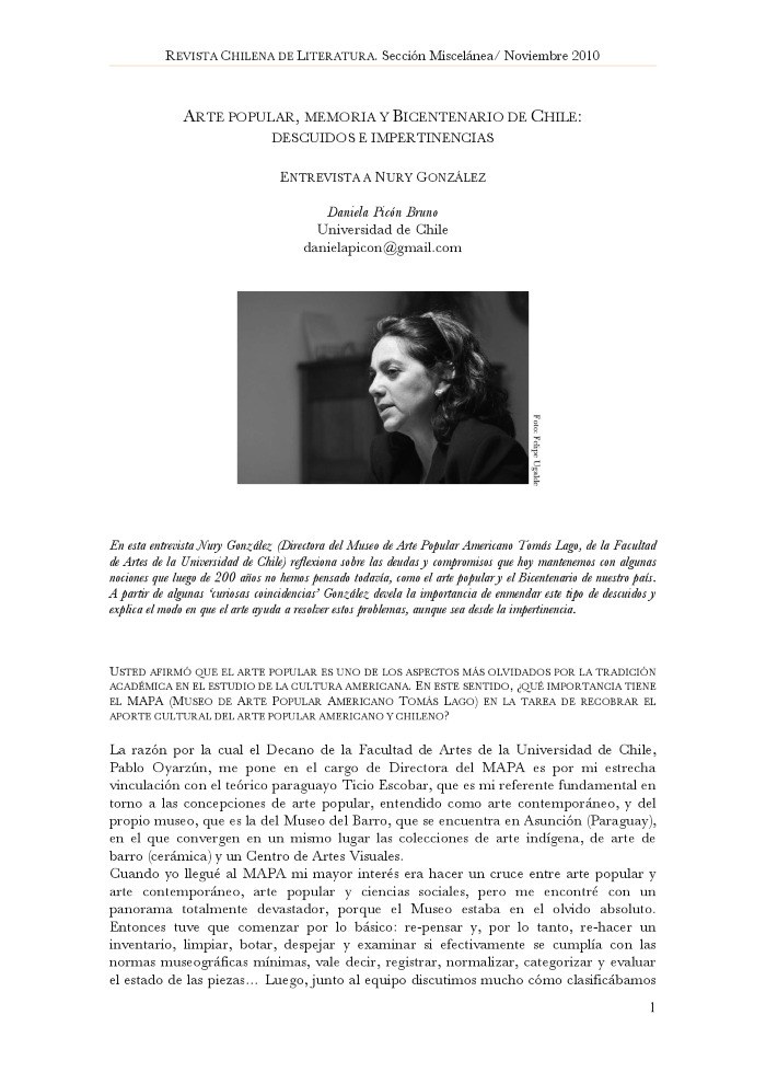 Arte Popular y Bicentenario de Chile: Descuidos e impertinencias