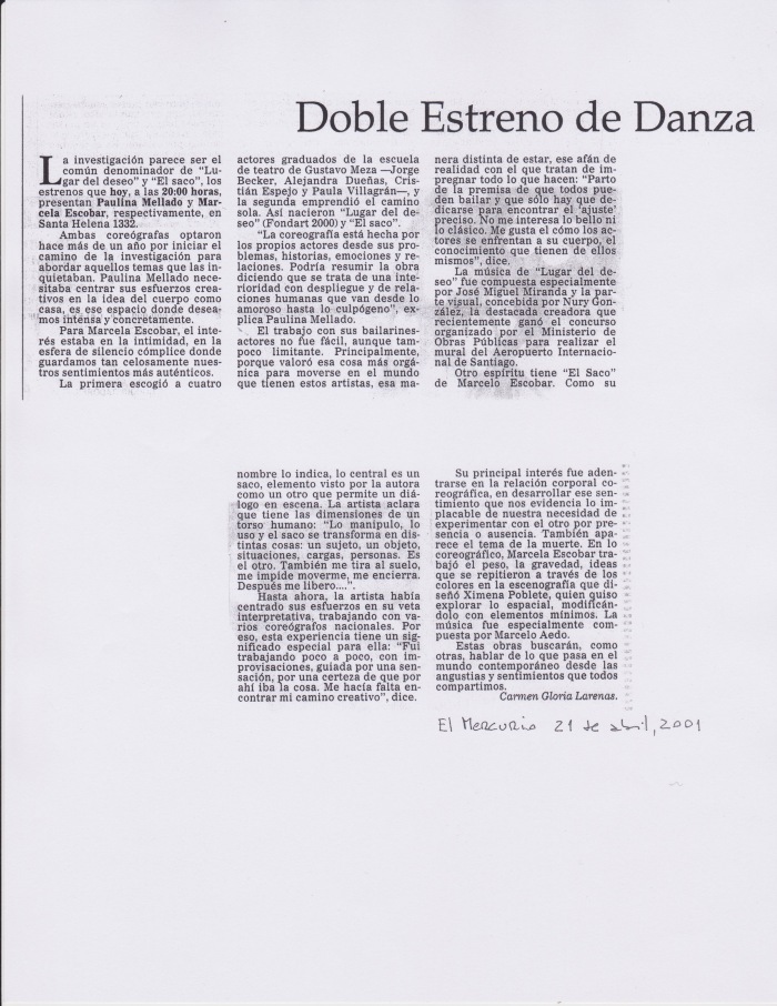 Doble estreno de danza