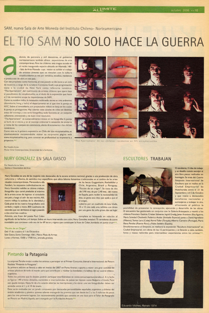 Arte Al Limite Nº19, Nury González en Sala Gasco