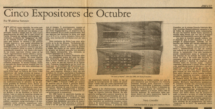 Cinco Expositores de Octubre